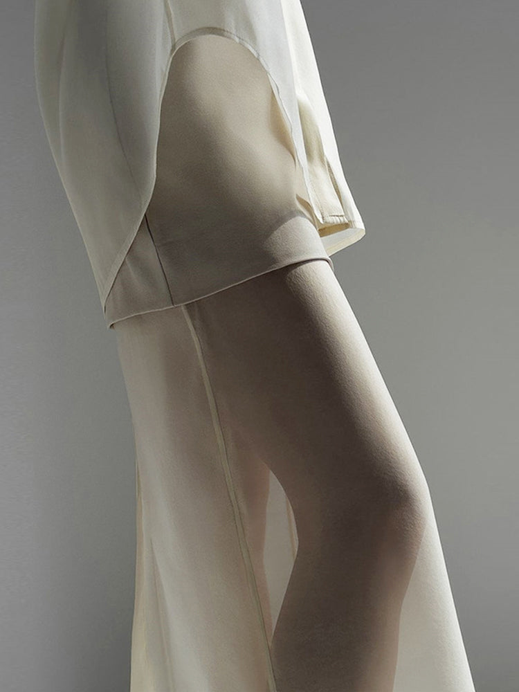 Delara | Sheer Silk Blouse and Skirt Set