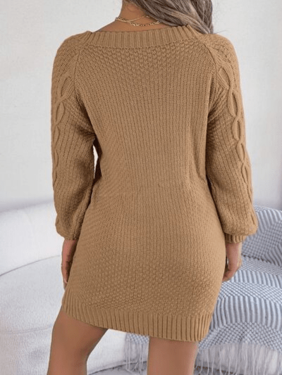 Harmony | Cable Knit Sweater Dress, Crew Neck