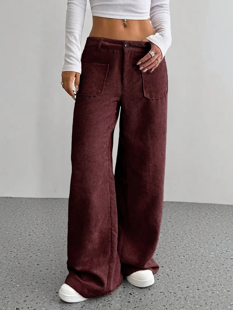 Tiff | Stylish Corduroy Fall Pants with Wide Legs