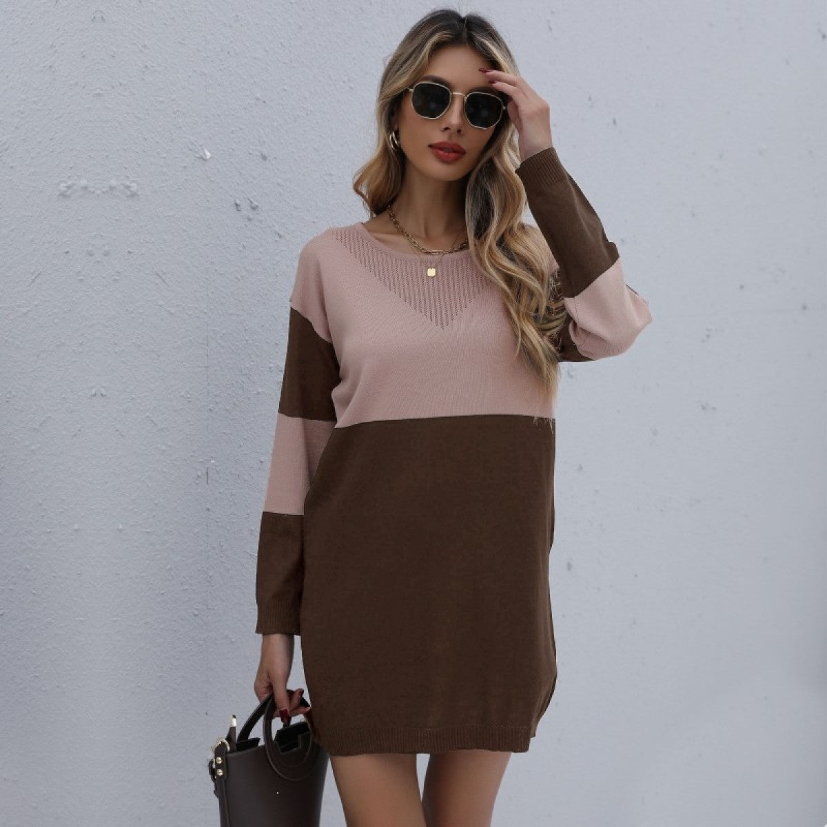Belia | Chic Colorblock Knit Dress