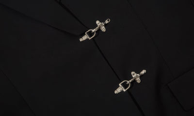 Boris | Oversized Buckled Blazer with Silver Accents