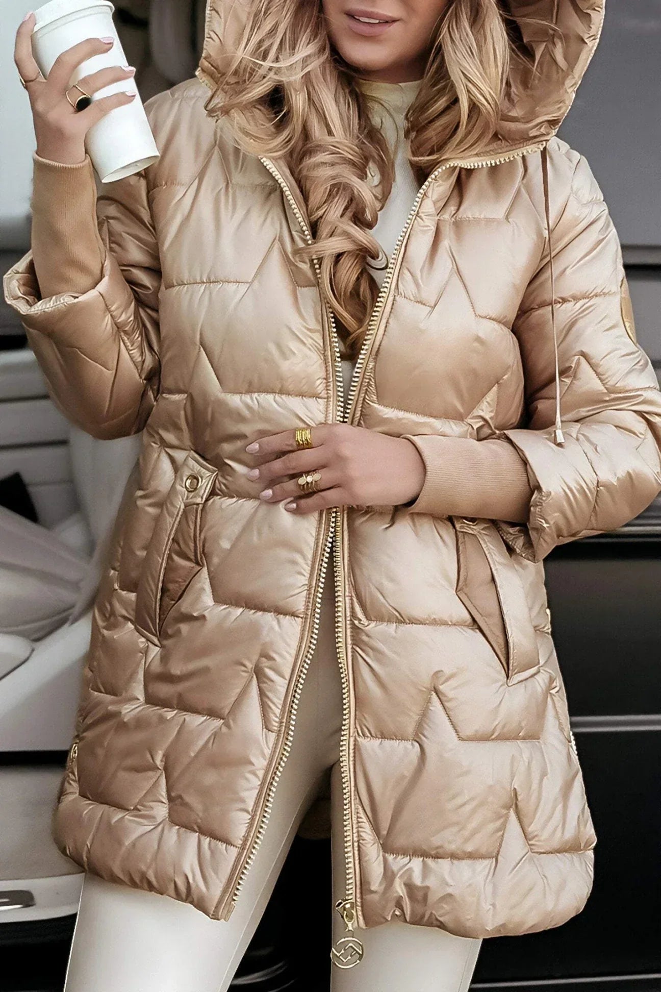 Nolwen | Elegant Winter Coat with Hood and Padding