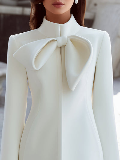Aurora | Coat Dress with Statement Bow Collar