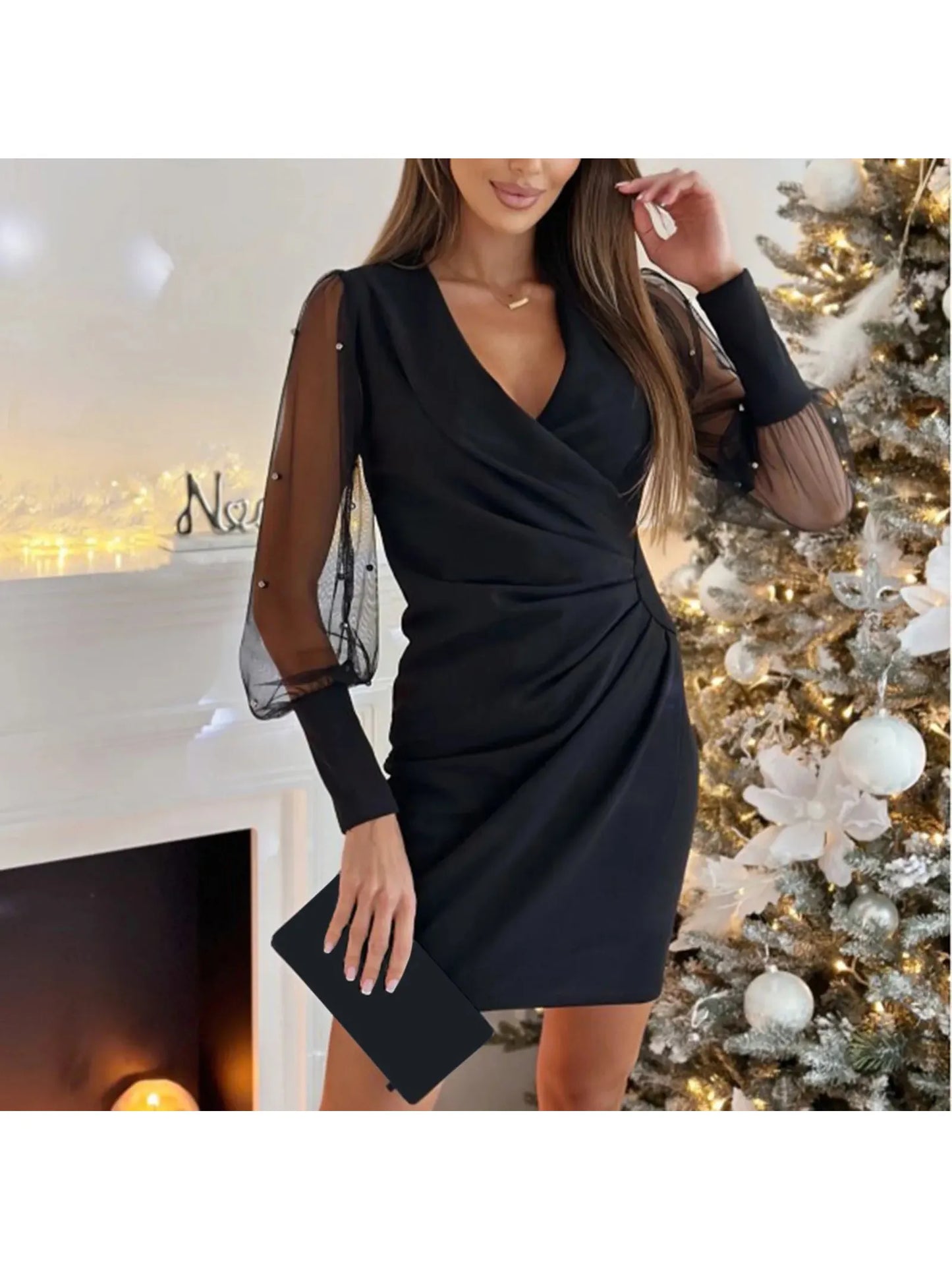 Cristina - Elegant Sleeve Wrap Dress