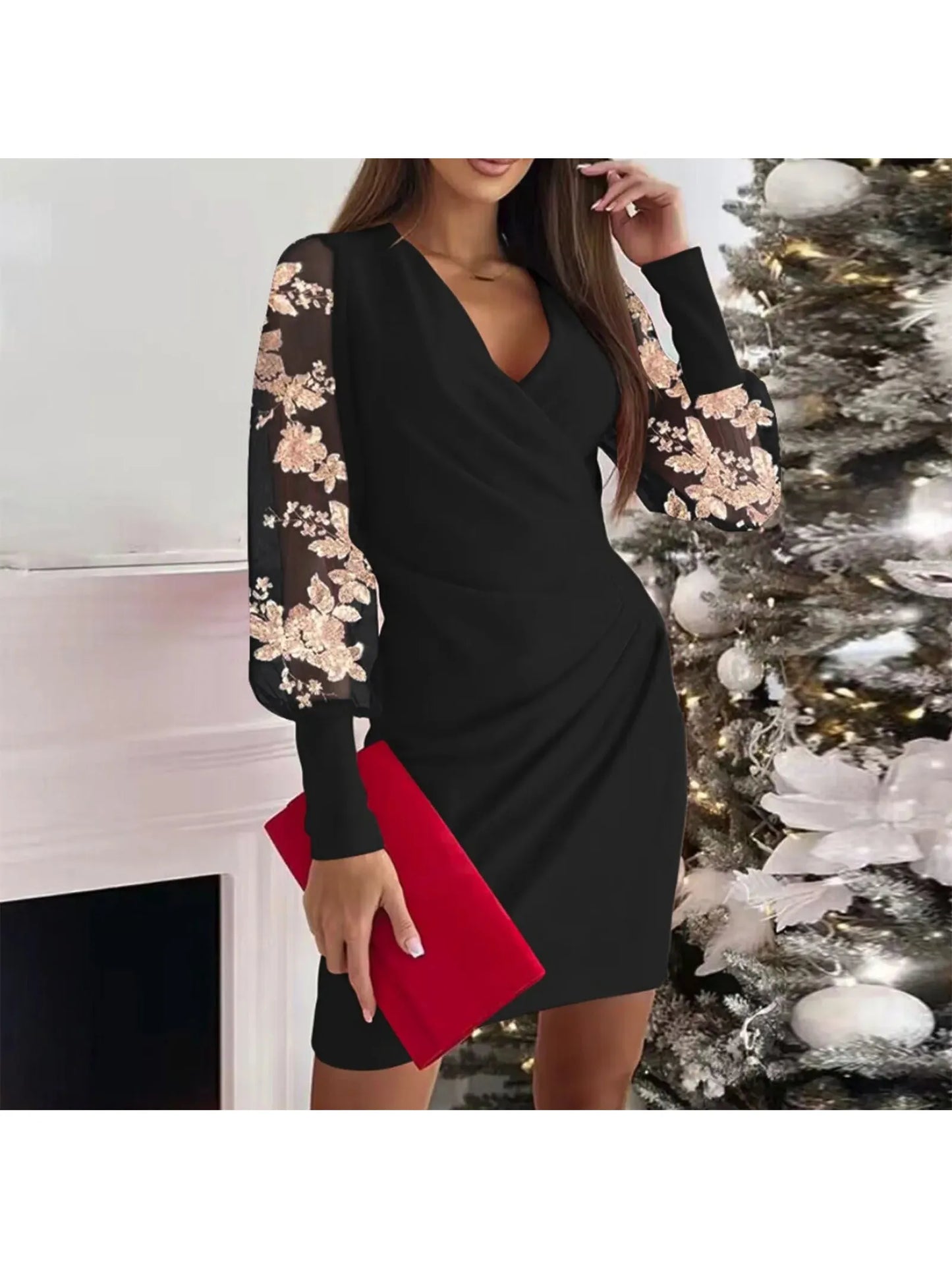 Cristina - Elegant Sleeve Wrap Dress