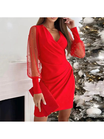 Cristina - Elegant Sleeve Wrap Dress