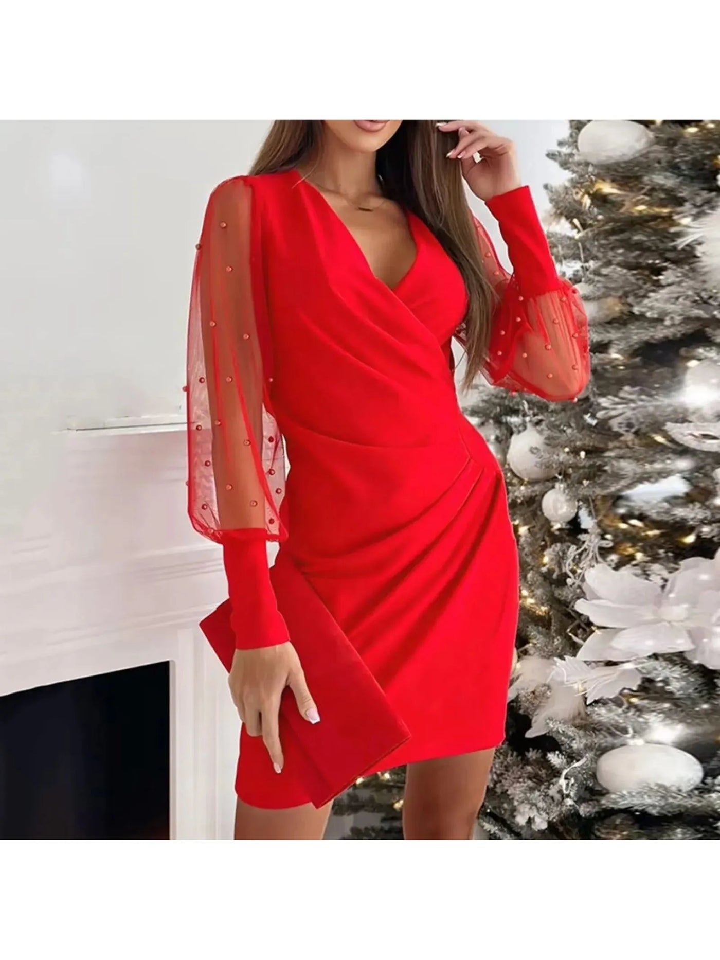 Cristina - Elegant Sleeve Wrap Dress
