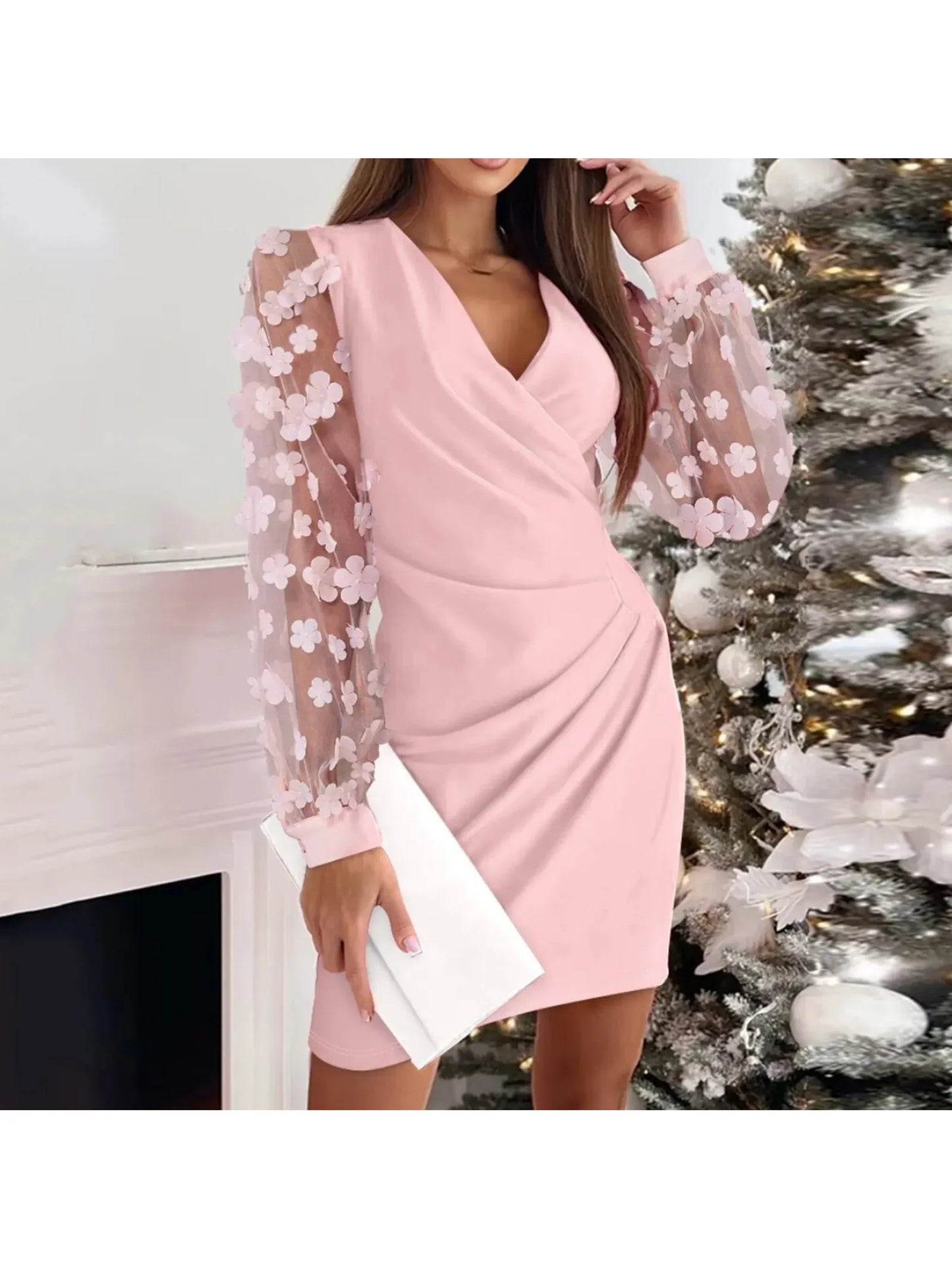 Cristina - Elegant Sleeve Wrap Dress