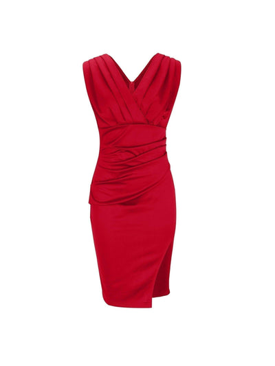 Nadinee - V-Neck Dress With Slit