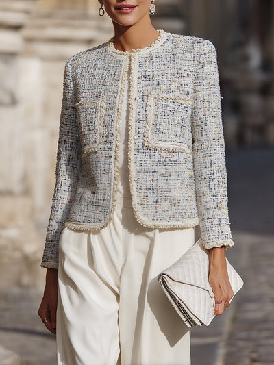 Elena | Tweed Jacket with Contrast Trim