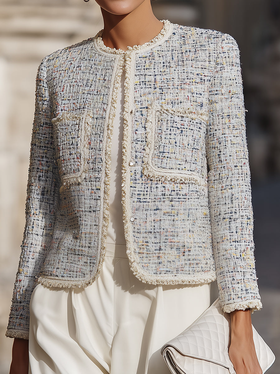 Elena | Tweed Jacket with Contrast Trim