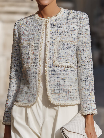 Elena | Tweed Jacket with Contrast Trim