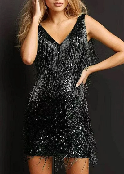 Nova | Sleeveless Fringe Detailing Dress