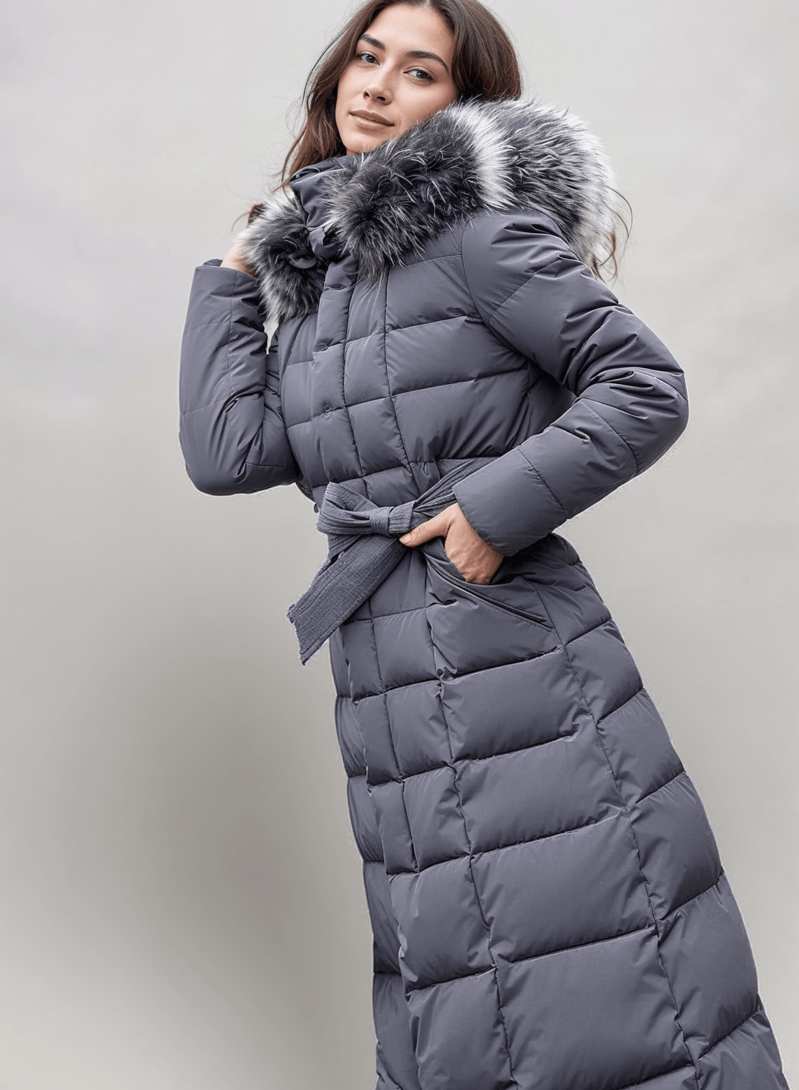 Isla | Long Belted Puffer Coat