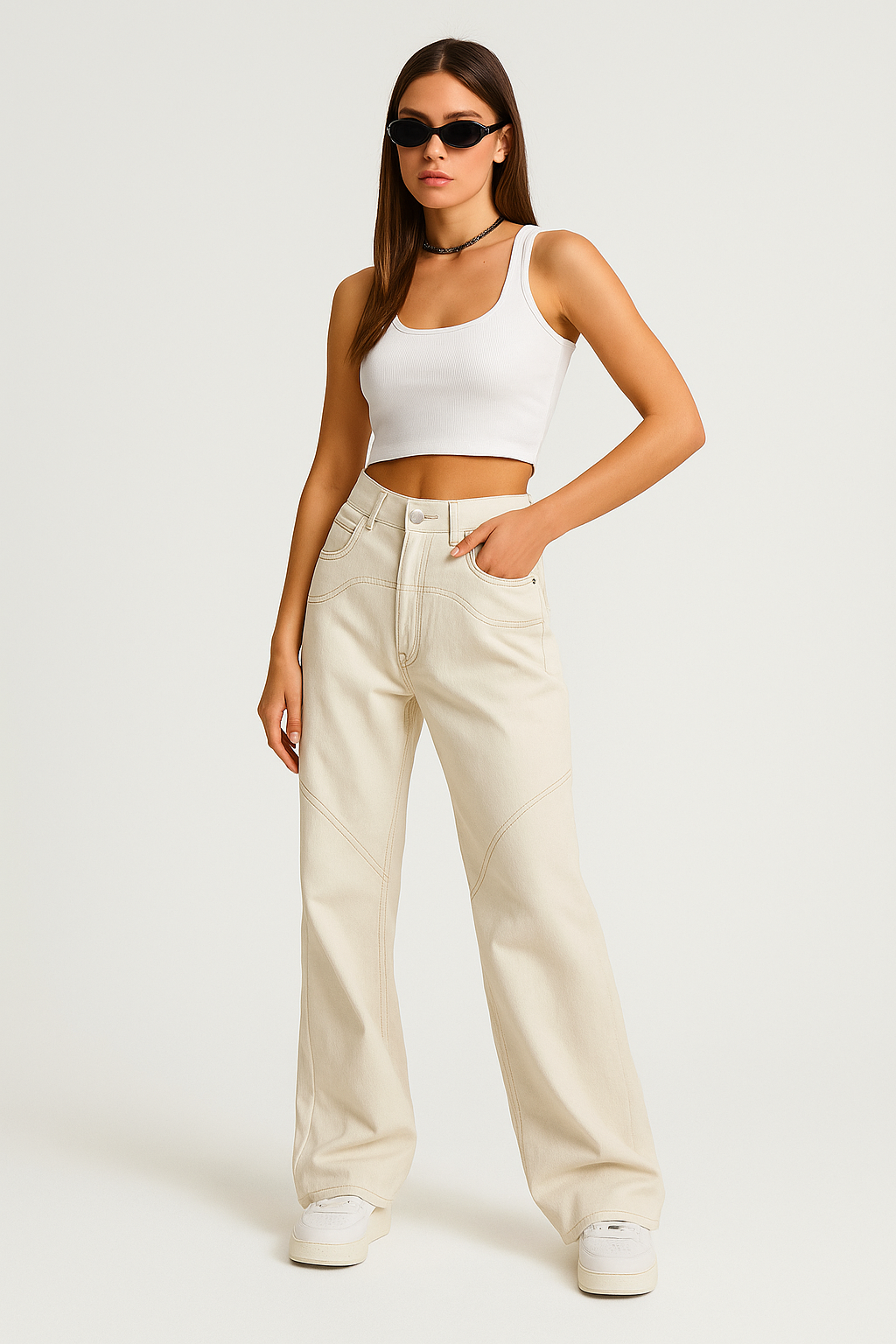 Mille | White Vintage Baggy Boyfriend Jeans