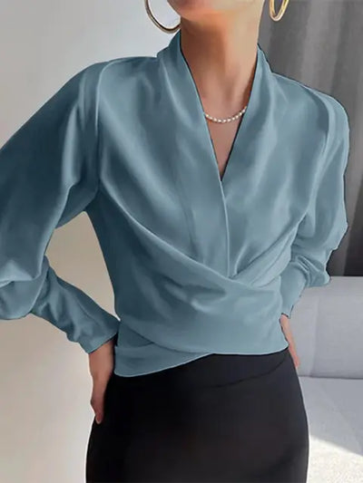 Amy | Elegant Satin Blouse with Puff Sleeves