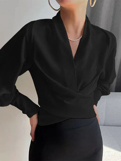 Amy | Elegant Satin Blouse with Puff Sleeves
