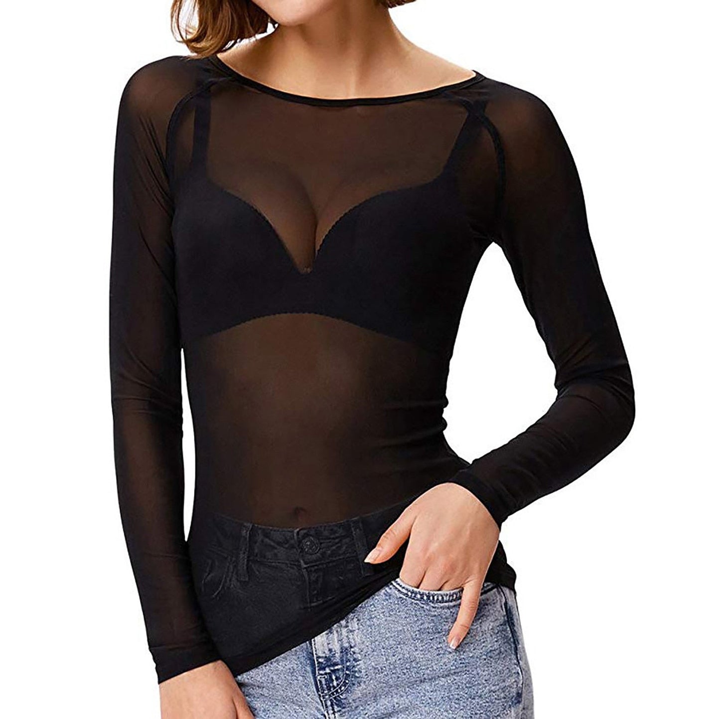 Feliz | Daring Sheer Mesh Top